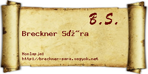 Breckner Sára névjegykártya